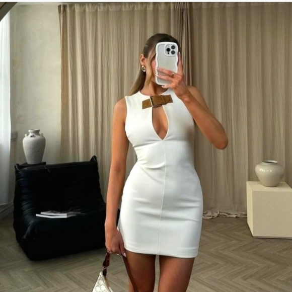 Zara BELTED MINI DRESS size XS - Picture 2 of 15